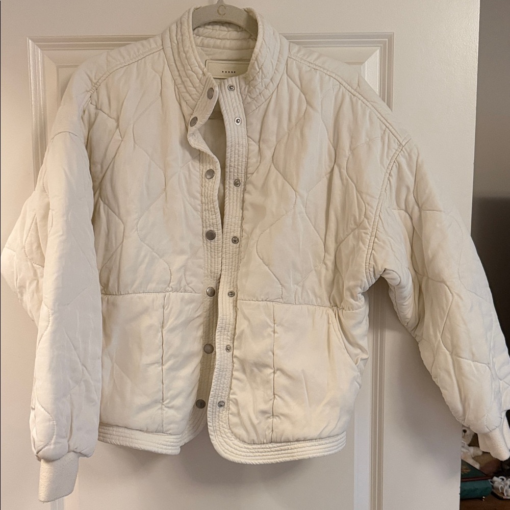Blank NYC Ivory Quilted Puffer Jacket
